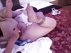 Chubby afeccionado asiáticos madura xoguete xogar